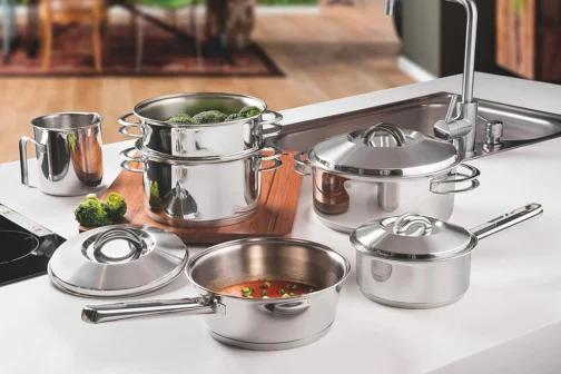 Jogo de Panelas Tramontina Solar em Aço Inox com Fundo Triplo e Tampas de Inox 6 Peças - Imagem 3