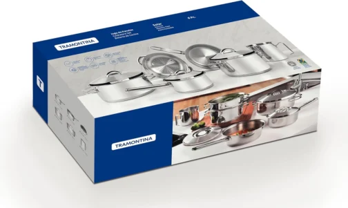 Jogo de Panelas Tramontina Solar em Aço Inox com Fundo Triplo e Tampas de Inox 6 Peças - Imagem 11