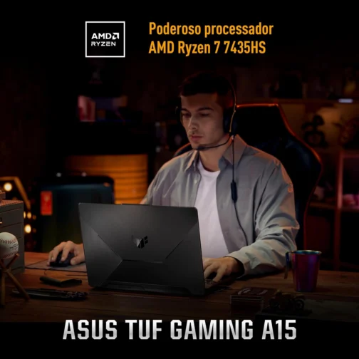 Notebook ASUS TUF Gaming A15 FA506NFR RTX 2050 AMD Ryzen 7 7435HS 16Gb Ram 512Gb SSD Windows 11 Home Tela 144Hz 15,6" FHD Graphite Black - HN060W - Imagem 4