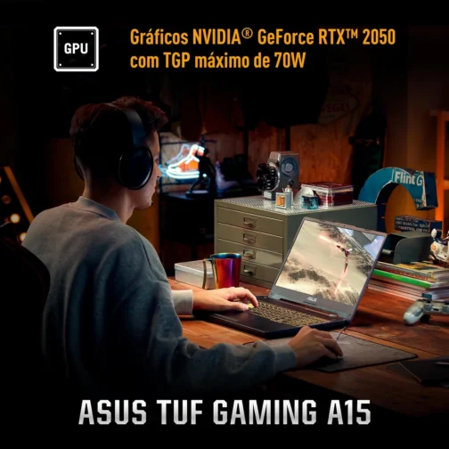 Notebook ASUS TUF Gaming A15 FA506NFR RTX 2050 AMD Ryzen 7 7435HS 16Gb Ram 512Gb SSD Windows 11 Home Tela 144Hz 15,6" FHD Graphite Black - HN060W - Imagem 5