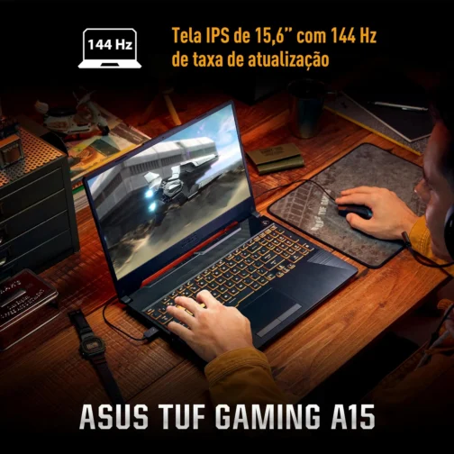 Notebook ASUS TUF Gaming A15 FA506NFR RTX 2050 AMD Ryzen 7 7435HS 16Gb Ram 512Gb SSD Windows 11 Home Tela 144Hz 15,6" FHD Graphite Black - HN060W - Imagem 6