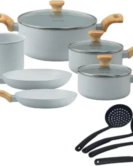 Conjunto de Panelas Com 10 Peças – Pratic Cook – Com Utensílios – Grafito