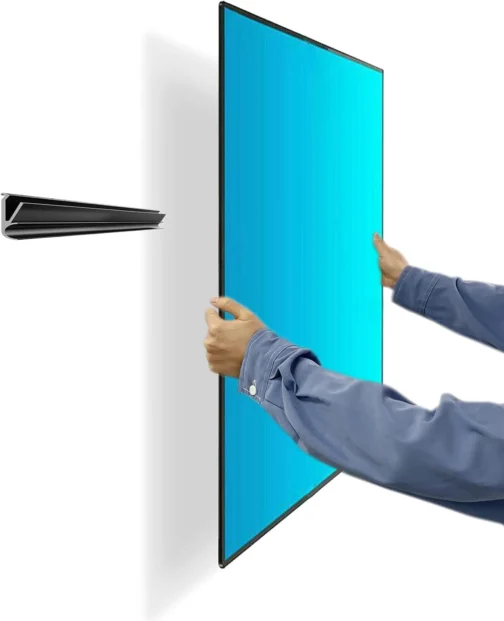 Suporte de parede para TV sem prisioneiro, suporte de parede de drywall sem danos, sem furadeira, sem parafusos, suporte de barra de fácil instalação de tela plana serve para TVs VESA de 12 a 55 polegadas de até 45 kg, inclui níveis de hardware - Imagem 2