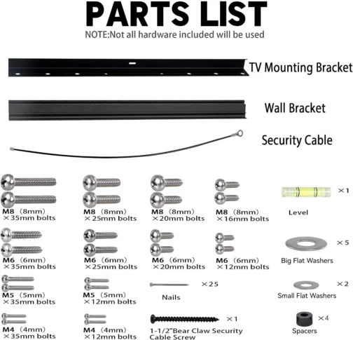 Suporte de parede para TV sem prisioneiro, suporte de parede de drywall sem danos, sem furadeira, sem parafusos, suporte de barra de fácil instalação de tela plana serve para TVs VESA de 12 a 55 polegadas de até 45 kg, inclui níveis de hardware - Imagem 7