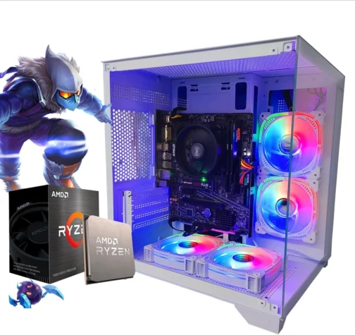 Pc Gamer Ryzen 5 5600 Gt, 16 Gb Ddr4, Ssd M.2 Nvme 500 Gb, Vega 7, Aquário Branco - Imagem 2