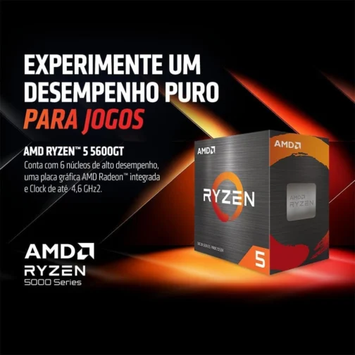 Pc Gamer Ryzen 5 5600 Gt, 16 Gb Ddr4, Ssd M.2 Nvme 500 Gb, Vega 7, Aquário Branco - Imagem 5