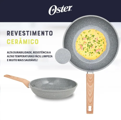 OSTER JOGO DE PANELAS E LEITEIRA MARBLE EDITION DARK GREY – 4 PEÇAS COM REVESTIMENTO CERÂMICO ANTIADERENTE, ALÇAS EM SILICONE ANTITÉRMICO E BASE COMPATÍVEL COM INDUÇÃO - Imagem 8