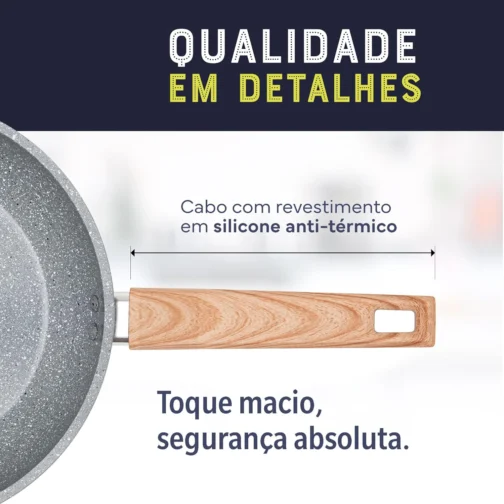 OSTER JOGO DE PANELAS E LEITEIRA MARBLE EDITION DARK GREY – 4 PEÇAS COM REVESTIMENTO CERÂMICO ANTIADERENTE, ALÇAS EM SILICONE ANTITÉRMICO E BASE COMPATÍVEL COM INDUÇÃO - Imagem 9
