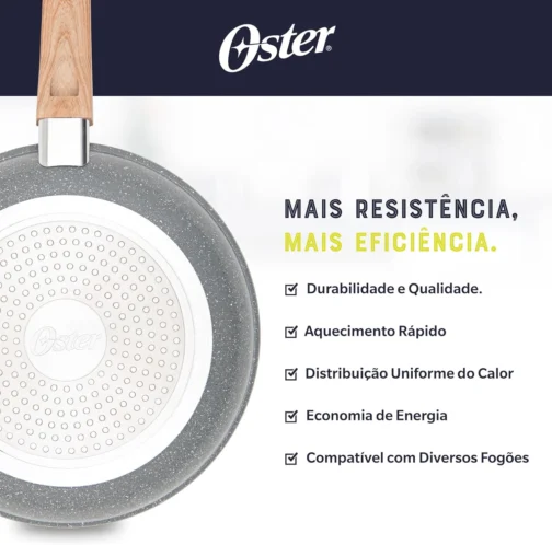 OSTER JOGO DE PANELAS E LEITEIRA MARBLE EDITION DARK GREY – 4 PEÇAS COM REVESTIMENTO CERÂMICO ANTIADERENTE, ALÇAS EM SILICONE ANTITÉRMICO E BASE COMPATÍVEL COM INDUÇÃO - Imagem 11