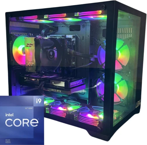 Pc Gamer Aquario Intel Core I9-12900f, Placa mãe H610, 32Gb DDR4, SSD Nvme 1Tb, Fonte 650w 80Plus, Gabinete Aquario com 9 Fans ARGB com controladora - ESCOLHA A PLACA DE VIDEO (RTX 3050 6GB) - Imagem 2