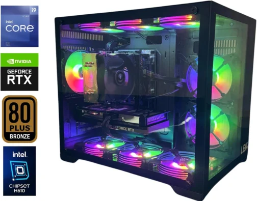 Pc Gamer Aquario Intel Core I9-12900f, Placa mãe H610, 32Gb DDR4, SSD Nvme 1Tb, Fonte 650w 80Plus, Gabinete Aquario com 9 Fans ARGB com controladora - ESCOLHA A PLACA DE VIDEO (RTX 3050 6GB) - Imagem 3