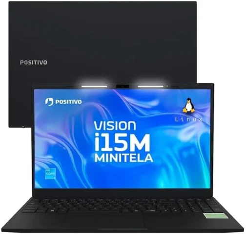 Notebook Positivo Vision i15M Minitela Intel Core 3 N300 16GB 256GB SSD Wi-Fi 6 Linux - Tela 15,6" Full HD IPS Antirreflexo - Preto memória expansível até 16 GB - Imagem 2