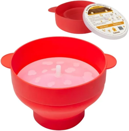 Pipoqueira em Silicone p/Micro-ondas – Vermelha – Culinná - Imagem 2