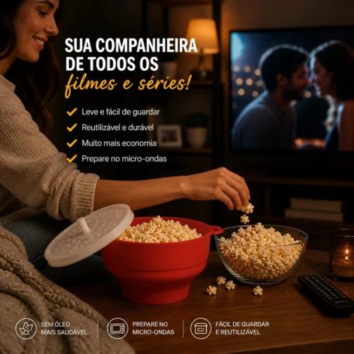 Pipoqueira em Silicone p/Micro-ondas – Vermelha – Culinná - Imagem 6