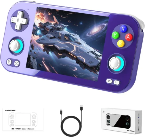 Anbernic RG 476H Retro Handheld Game Console RG 476H Retro Game Console 4.7 inch IPS Multi-Touch Screen Android 13 Unisoc T820 Processor RG476H Support 1080p DP Output WiFi Bluetooth Indigo - Imagem 2