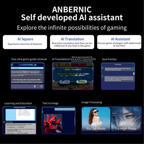 Anbernic RG 476H Retro Handheld Game Console RG 476H Retro Game Console 4.7 inch IPS Multi-Touch Screen Android 13 Unisoc T820 Processor RG476H Support 1080p DP Output WiFi Bluetooth Indigo - Imagem 3