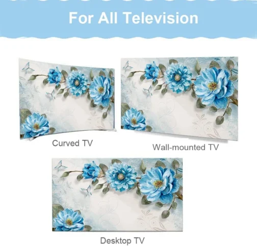 Capa de TV 32-80 polegadas Impressão simples TV Capa protetora de tela de arte interna Tela LCD LED Capa protetora de tela curvada LCD LED TV Display Cover Decoração de quarto - Cinza | 93 x 60 cm (93 - Imagem 4