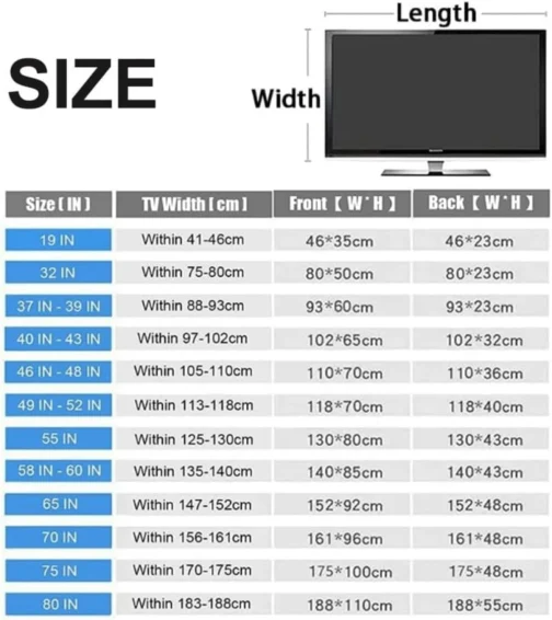Capa de TV 32-80 polegadas Impressão simples TV Capa protetora de tela de arte interna Tela LCD LED Capa protetora de tela curvada LCD LED TV Display Cover Decoração de quarto - Cinza | 93 x 60 cm (93 - Imagem 6