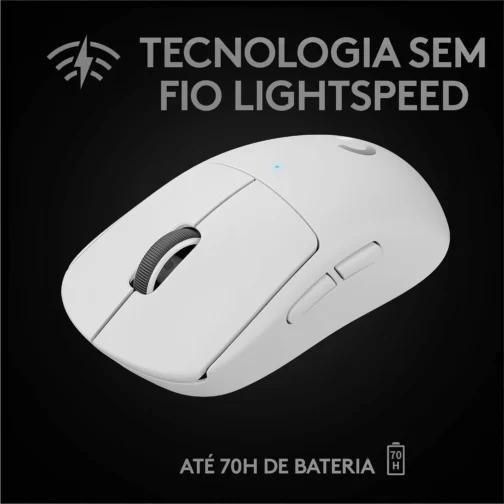 Mouse Gamer Sem Fio Logitech G PRO X SUPERLIGHT com Tecnologia LIGHTSPEED, Ultraleve 63g, 5 Botões Programáveis, Sensor HERO 25K e Bateria Recarregável - Compatível com POWERPLAY - Branco - Imagem 5