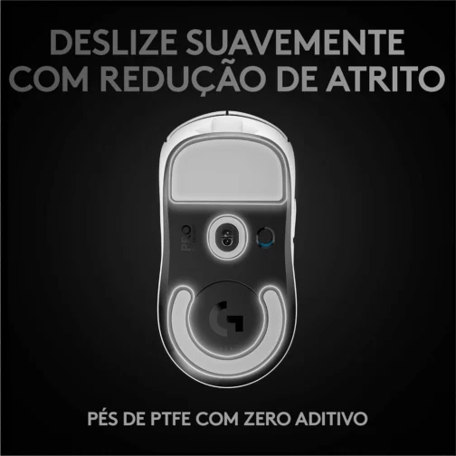 Mouse Gamer Sem Fio Logitech G PRO X SUPERLIGHT com Tecnologia LIGHTSPEED, Ultraleve 63g, 5 Botões Programáveis, Sensor HERO 25K e Bateria Recarregável - Compatível com POWERPLAY - Branco - Imagem 7