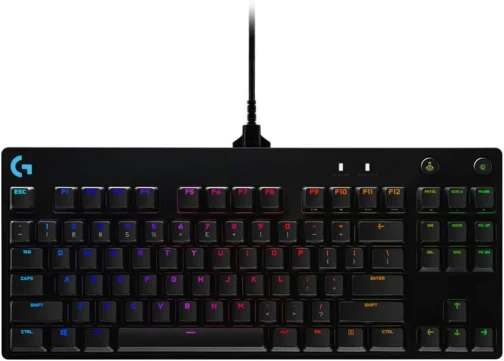 Teclado Mecânico Gamer Logitech G PRO com Layout US, RGB LIGHTSYNC, Design TKL, Cabo Destacável e Switch Exclusivo GX Blue Clicky - Imagem 2