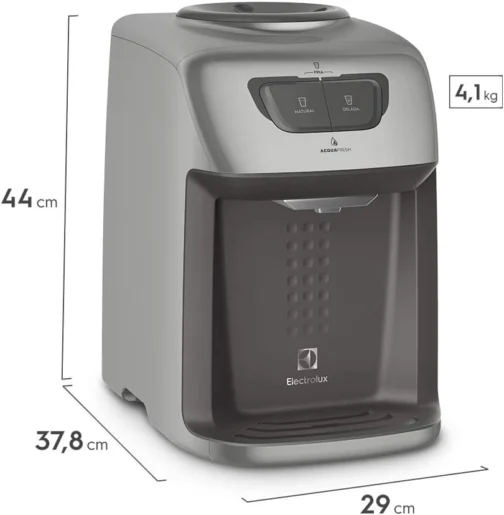 Bebedouro Electrolux de mesa bancada de Água Gelada Fria e Natural Elétrico Eletronico placa para galao garrafão com perfurador lacre Bivolt Cinza BE11X - Imagem 3
