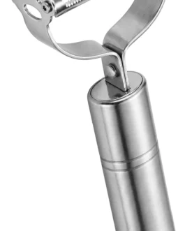 Descascador de Legumes e Frutas Aço Inox Multifuncional 3 em 1 – Lâmina Ultra Afiada, Cortador e Fatiador, Design Ergonômico Profissional para Cozinha