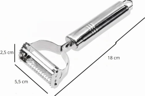 Descascador de Legumes e Frutas Aço Inox Multifuncional 3 em 1 – Lâmina Ultra Afiada, Cortador e Fatiador, Design Ergonômico Profissional para Cozinha - Imagem 7