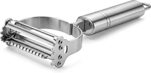 Descascador de Legumes e Frutas Aço Inox Multifuncional 3 em 1 – Lâmina Ultra Afiada, Cortador e Fatiador, Design Ergonômico Profissional para Cozinha - Imagem 9