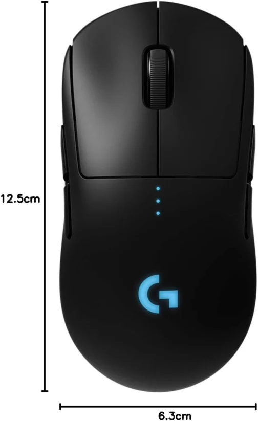 Mouse Gamer Sem Fio Logitech G PRO Wireless com Tecnologia LIGHTSPEED, RGB LIGHTSYNC, Design Ambidestro, 8 Botões Programáveis, Sensor HERO 25K e Bateria Recarregável - Compatível com POWERPLAY - Imagem 9