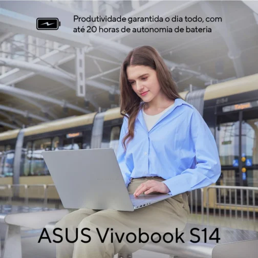 Notebook ASUS Vivobook S14 IA PC, Core Ultra 7, 16 GB, 512 GB, Linux, 14'' Nivel IPS 60Hz, Matte Gray - S3407CA-LY121 - Imagem 4