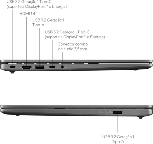 Notebook ASUS Vivobook S14 IA PC, Core Ultra 7, 16 GB, 512 GB, Linux, 14'' Nivel IPS 60Hz, Matte Gray - S3407CA-LY121 - Imagem 13