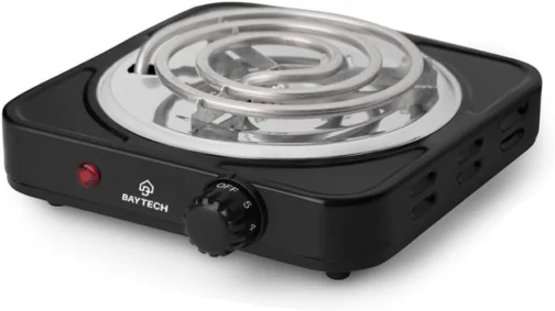 Fogareiro Elétrico Espiral 1 Boca 1000W Portátil BAYTECH (Preto, 220V) - Imagem 2