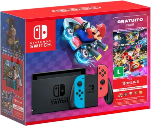 Bundle Nintendo Switch + Mario Kart 8 Deluxe + 3 Meses de Assinatura Nintendo Switch Online - Imagem 2