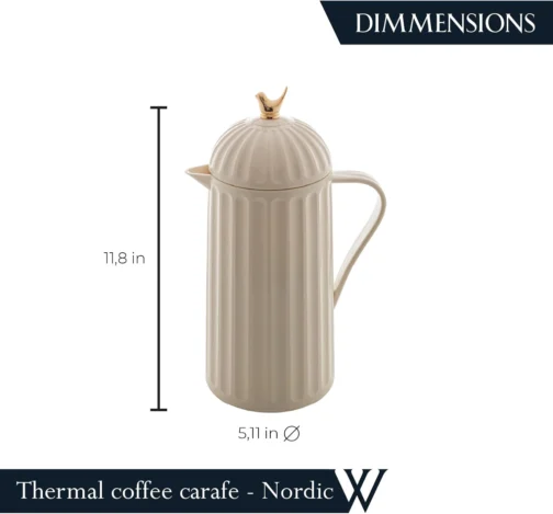 WOLFF - Garrafa Térmica de Plástico Bird Branca 1L - Enxoval - Organização - Decoração - Cozinha - Mesa Posta - Utilidades Domésticas - Perfeita Para Café e Chá - Imagem 4