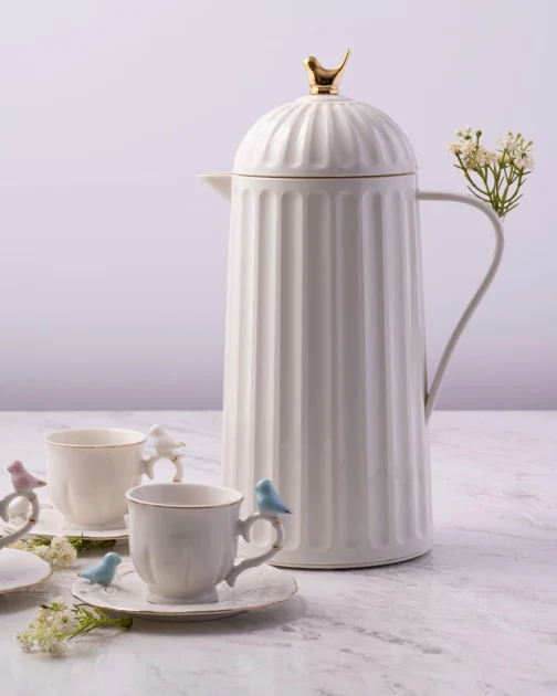 WOLFF - Garrafa Térmica de Plástico Bird Branca 1L - Enxoval - Organização - Decoração - Cozinha - Mesa Posta - Utilidades Domésticas - Perfeita Para Café e Chá - Imagem 8