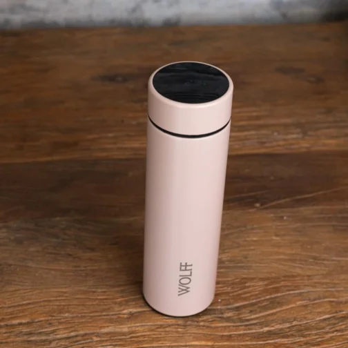 WOLFF - Garrafa Térmica de Aço Inox com Termômetro em Led 500ml Rosé - Conserva Bebidas Quentes e Frias - Imagem 3