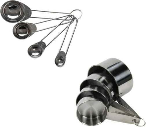 Conjunto xícaras medidoras inox 4 peças e conjunto de 4 colheres medidas em inox CULINNÁ - Imagem 2