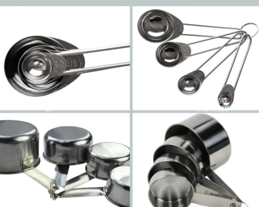 Conjunto xícaras medidoras inox 4 peças e conjunto de 4 colheres medidas em inox CULINNÁ - Imagem 4