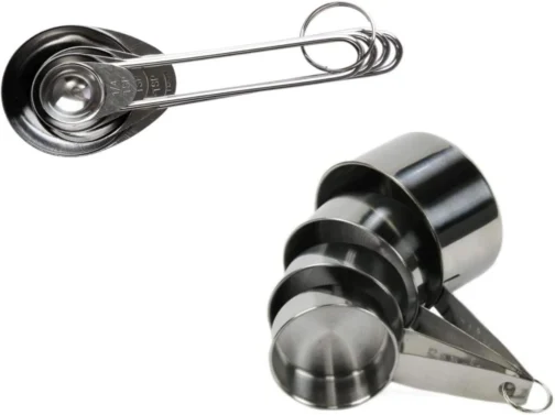 Conjunto xícaras medidoras inox 4 peças e conjunto de 4 colheres medidas em inox CULINNÁ - Imagem 5