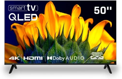 Smart TV HQ QLED 50 Polegadas HQ-QLED50SM 4K Wi-Fi Bluetooth, Dolby Audio, Apps, Netflix, YouTube e Prime Video, 3 HDMI. - Imagem 2