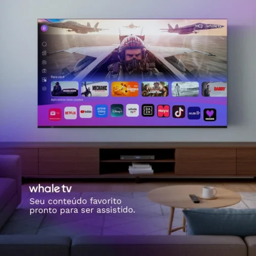 Smart TV HQ QLED 50 Polegadas HQ-QLED50SM 4K Wi-Fi Bluetooth, Dolby Audio, Apps, Netflix, YouTube e Prime Video, 3 HDMI. - Imagem 5