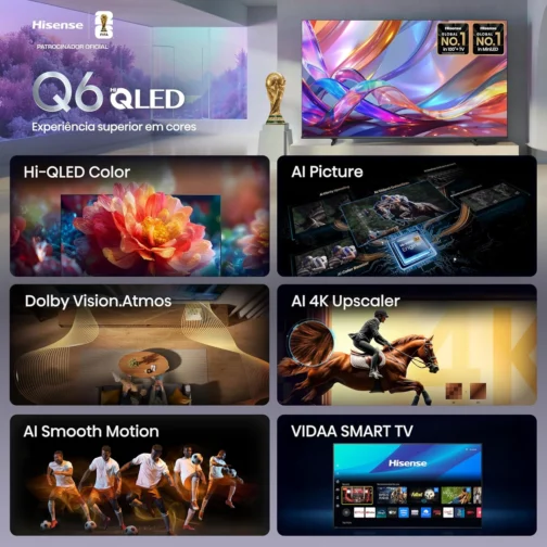 Hisense Smart TV 4K Hi-QLED 50" Polegadas 50Q6QVV - Imagem 3