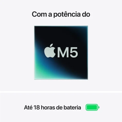 Apple 2026 MacBook Air (de 15 polegadas, Chip M5 da Apple com CPU de 10 núcleos e GPU de 10 núcleos., 16GB Memória unificada, de 512 GB) - Prateado - Imagem 3