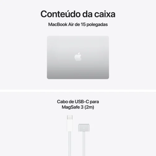 Apple 2026 MacBook Air (de 15 polegadas, Chip M5 da Apple com CPU de 10 núcleos e GPU de 10 núcleos., 16GB Memória unificada, de 512 GB) - Prateado - Imagem 7