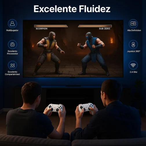 Console GameStick M15 4K 64GB Retro 20 Mil Jogos + 2 Controles Sem Fio HDMI - Emuladores dos Melhores Games Já Produzidos - PRESENTE DIA DAS CRIANÇAS - Imagem 7