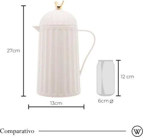 WOLFF Garrafa Térmica de Plástico Bird Branca 600ml - Enxoval - Organização - Decoração - Cozinha - Mesa Posta - Utilidades Domésticas - Perfeita Para Café e Chá - Imagem 7