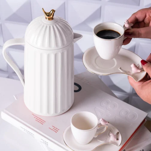 WOLFF Garrafa Térmica de Plástico Bird Branca 600ml - Enxoval - Organização - Decoração - Cozinha - Mesa Posta - Utilidades Domésticas - Perfeita Para Café e Chá - Imagem 8