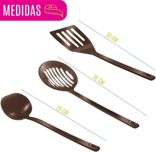 House Organizer Jogo de Panelas Antiaderente com Tampas de Vidro e Utensílios – 10 Peças (Fiori) - Imagem 4