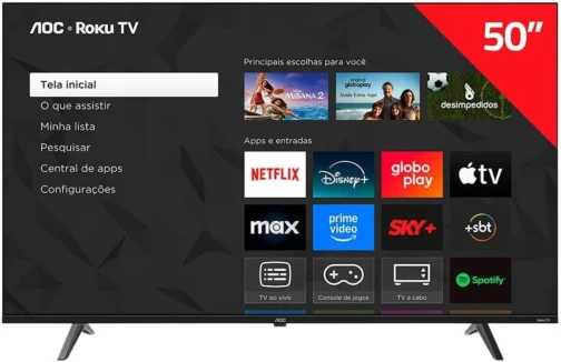 Smart TV AOC 50 Polegadas, DLED, 4K, Roku TV - 50U7045/78G - Imagem 2